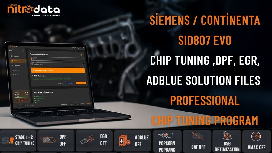 SID807 EVO تشيب تيونينغ، ملفات حلول DPF-EGR-AdBlue | حلول برمجيات ECU التلقائية مع نيترو داتا