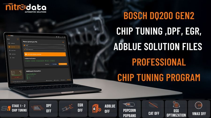 ضبط شريحة DQ200 GEN2، ملفات حلول DPF-EGR-AdBlue | حلول برمجيات TCU التلقائية مع Nitro Data